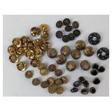 Black and Gold Czech Glass Buttons