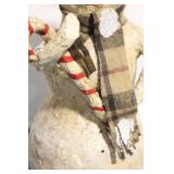 Set of Decorative Snowman Figurines and Holiday Bell Strap