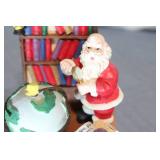 Musical Santa with Globe Figurine - Wind-Up Christmas Decoration