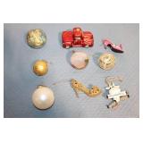 Christmas Ornament Storage Box with 9 Festive Ornaments