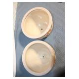 Pair of Floral Ceramic Planters with Drainage Holes