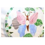 Pair of Mosaic Butterfly-Themed Decorative Plates