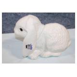 Set of 2 White Ceramic Bunny Figurines