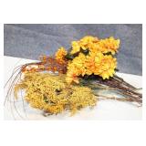 Collection of Artificial Floral Arrangements with Assorted Stems