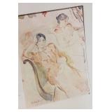 Collection of 2 Framed Prints: Berthe Morisot Artwork and Vintage Mountain Scene