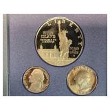 1986 Liberty Prestige Coin Set with Case - Cent, Nickel, Dime, Quarter, Half Dollar, Liberty Half Dollar, and Liberty Silver Dollar