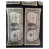 Lot of 7 Vintage Series 1957 A US One Dollar Silver Certificates