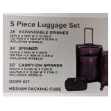 Skyline Softside Checked Spinner 5pc Luggage Set