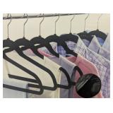 Premium Velvet Hangers 50 Pack, Black Felt Hangers Non Slip