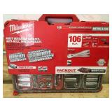 Milwaukee 48-22-9486 3/8 in. and 1/4 in. Drive SAE/Metric Ratchet and Socket Mechanics Tool Set with PACKOUT Case (106-Piece) - A314