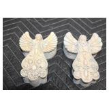 Set of 2 Angel Shaped Plaster Molds with Ornament Design