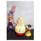 Large Collection of Vintage and Modern Toys including Figures and Musical Instruments