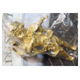 Collection of 5 Silvestri Gold-Toned Christmas Cherub Decorations