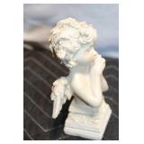 Set of 2 Vintage Style Angel and Cherub Figurines