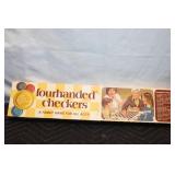 Vintage Fourhanded Checkers Board Game