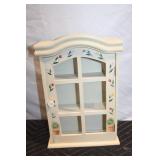 Vintage Wall-Mounted Wooden Cabinet with Floral Design