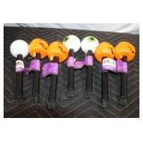 Set of 6 Halloween Solar Stake Lights with Pumpkin and Eyeball Designs