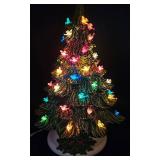 Vintage 14" Ceramic Light Up Christmas Tree with Base