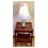 Vintage Side Table and Victorian Floral Lamp