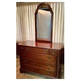 Willett Solid Wildwood Cherry 5 Drawer Dresser with Mirror