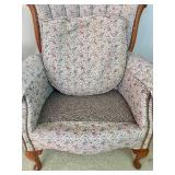 Pair of Vintage Wing Back Floral Print Chairs