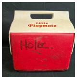 Set of 2 Used Red Coolers - Rubbermaid and Igloo Little Playmate