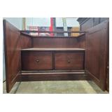 Dark Wood Cabinet Set with Storage Drawers