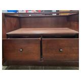 Dark Wood Cabinet Set with Storage Drawers