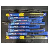 Collection of 8 Assorted Wiper Blades by PEAK and Michelin