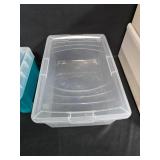 Collection of 5 Plastic Storage Containers with Handles