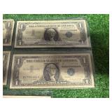 5 1957 One Dollar Silver Certificates