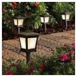 Hampton Bay Miramar 28 Lumen Low Voltage Black Integrated LED Outdoor Landscape Path Light Kit (6-Pack)     Customer Returns See Pictures