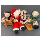 Vintage Plush Dolls & Mask Lot incl. Harley & Santa