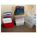 Assorted Plastic Storage Bins with Lids