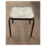 Sturdy Outdoor Side Table with Glass Top