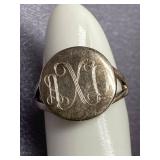 Vintage Sterling Silver Monogrammed Signet Ring