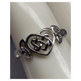 Sterling Silver Celtic Knot Heart Ring