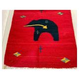 Southwest Bear Motif Wool Rug 40" Long