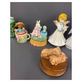 Assorted Vintage Music Boxes & Figurines Collection