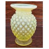 Vintage Fenton Vaseling Opalescent Hobnail Miniature Vase