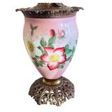 Vintage Electrified Hand Painted Oil Lamp