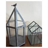 Two Decorative Glass and Metal Terrariums