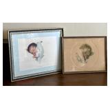 Two Vintage Betsy Pease Gutman Framed Prints