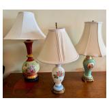 Three Lovely Vintage Table Lamps