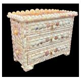 Lovely Hand Crafted Three Drawer Seashell Motif Jewelry Box