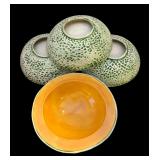 Vintage Set of 4 Langbein Original Cantaloupe Blows / Vintage Mid Century Modern Italy Circa 1957