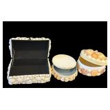 Three Beautiful Handcrafted Seashell Encrusted Trinket / Jewelry Boxes