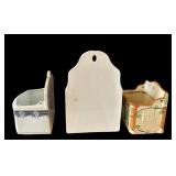 Gorgeous Vintage Porcelain Hanging Salt Boxes