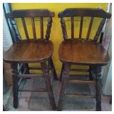 Two Wood Counter Stools