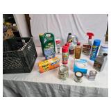 Assorted Household and Pest Control Products Including Weed Killer and Raid Foggers - Partially Full